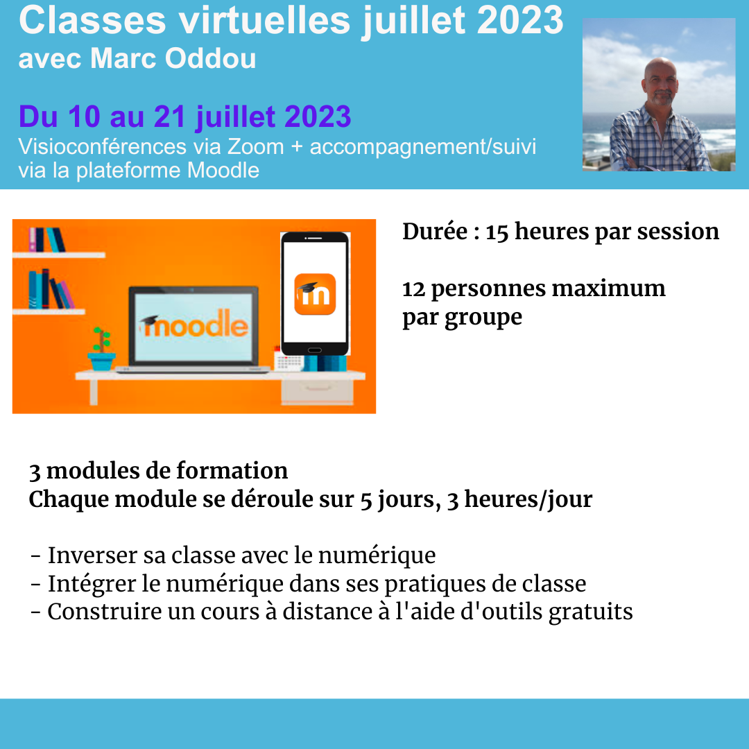 Classes virtuelles juillet 2023  Du 10 au 21 juillet 2023